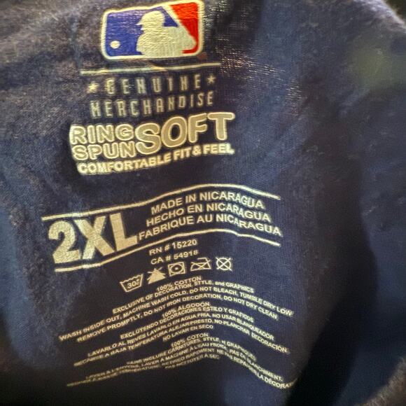 MLB Cleveland Indians Genuine Merchandise Baseball Tee, Navy Blue, Size 2XL - Picture 4 of 4